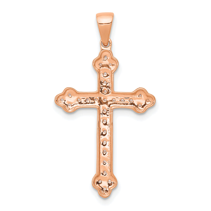 14k Rose Gold & Rhodium Diamond Cross Pendant
