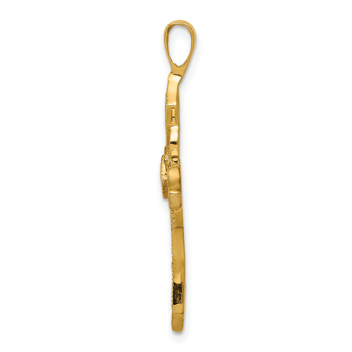 14k AA Diamond Passion Cross Pendant