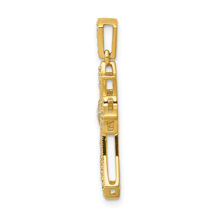 14k  1/6ct. Diamond Fleur de Lis Cross Pendant