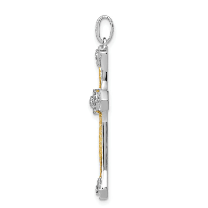 14k Two-tone 1/5ct. Diamond Cross Pendant
