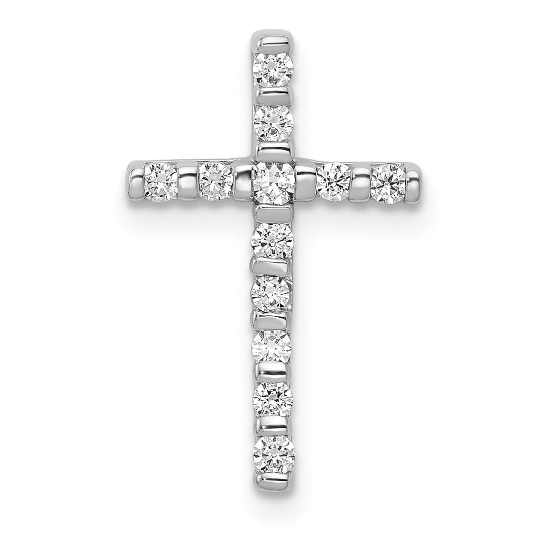 14k White Gold 1/4ct. Diamond Cross Chain Slide