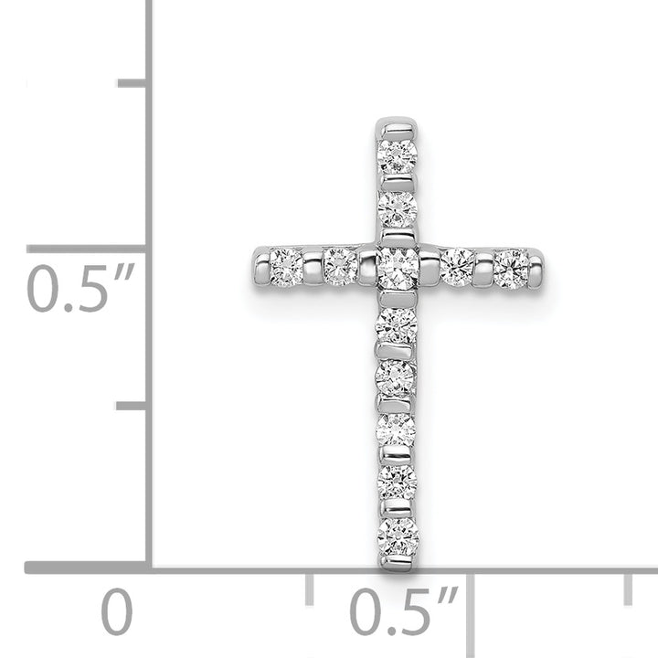 14k White Gold 1/4ct. Diamond Cross Chain Slide