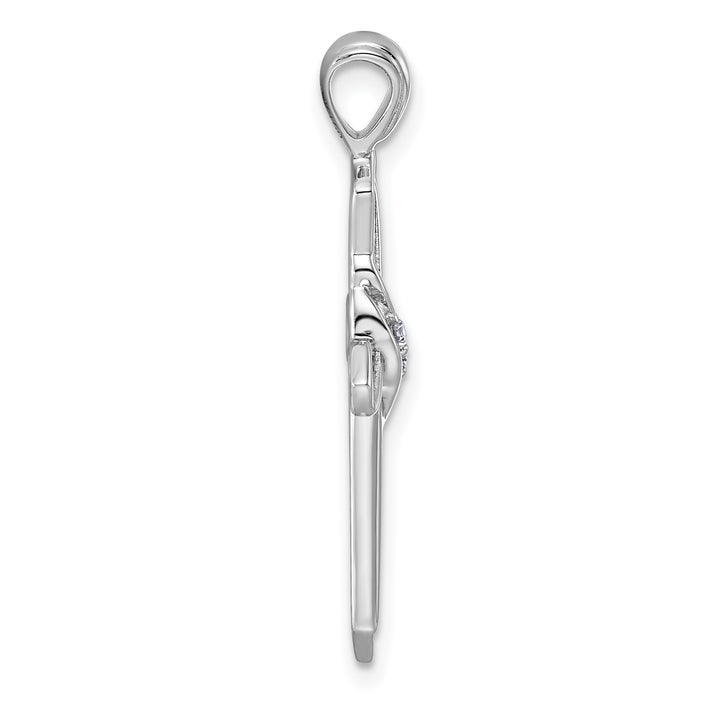14k White Gold 1/20ct. Diamond Cross Pendant