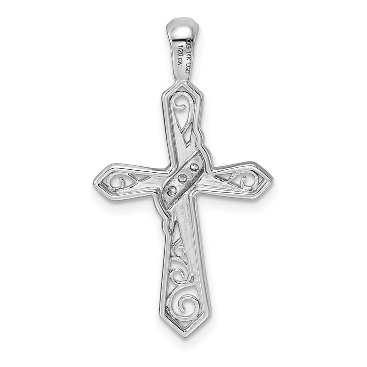 14k White Gold 1/20ct. Diamond Cross Pendant