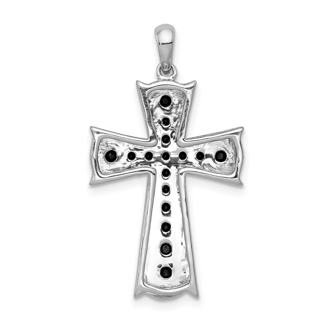 14k White Gold 5/8ct. Black Diamond Cross Pendant