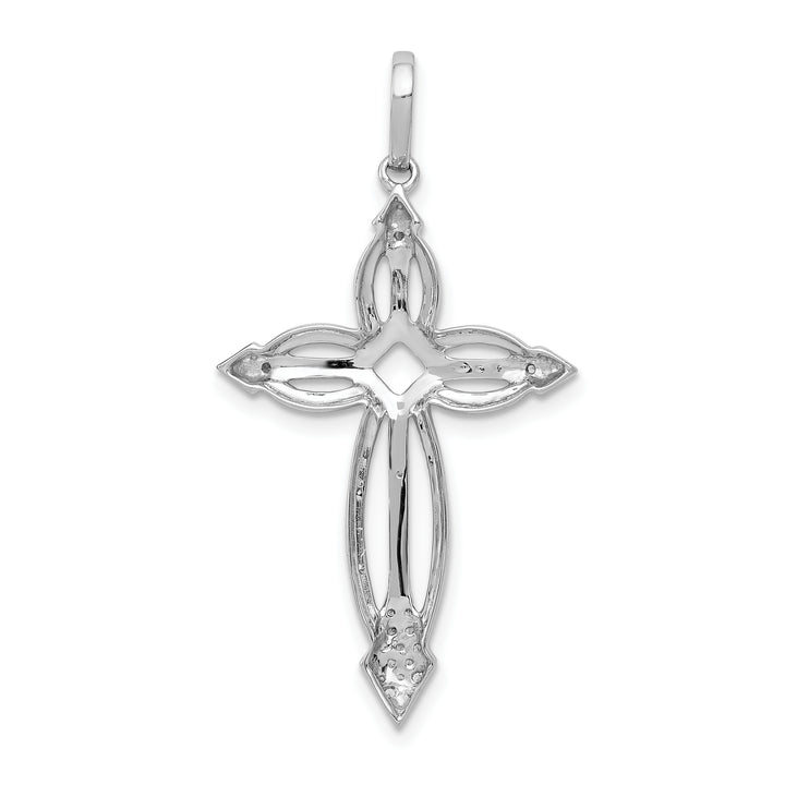 14k White Gold 1/3ct. Diamond Fancy Cross Pendant