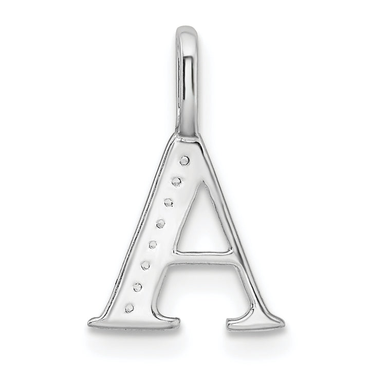 14K White Gold Diamond Letter A Initial Pendant