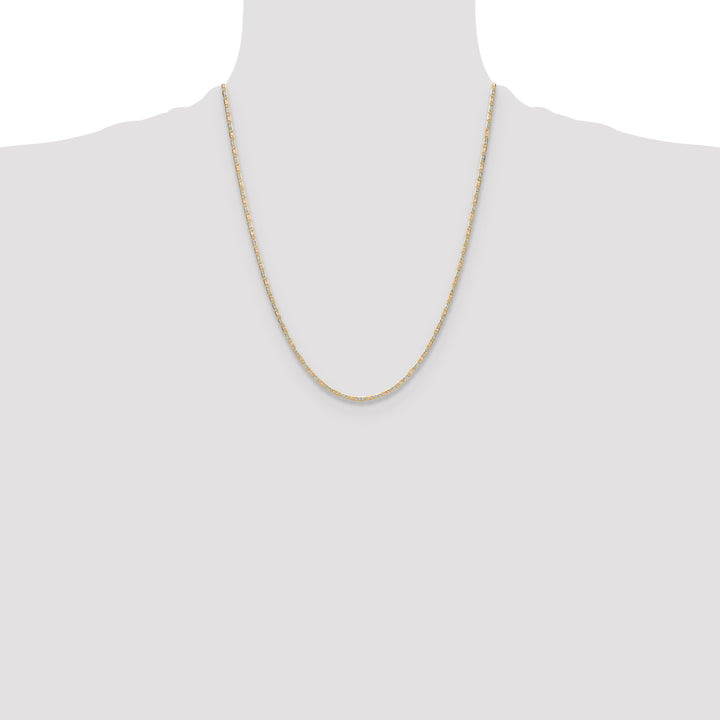 14k 2.0mm Tri-color Gold Pavé Valentino Chain