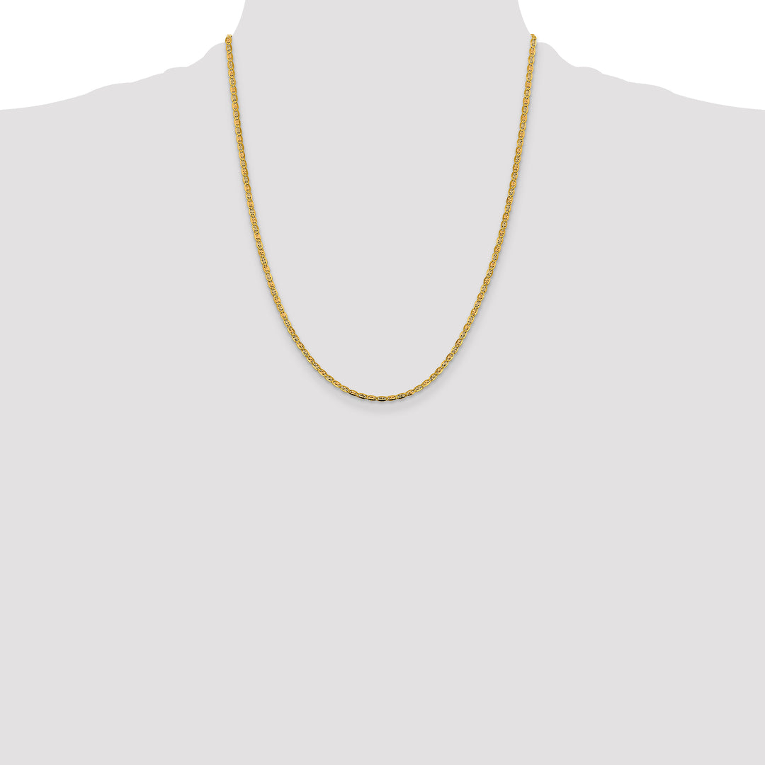 14k 2.75mm Tri-color Gold PavÃ© Valentino Chain