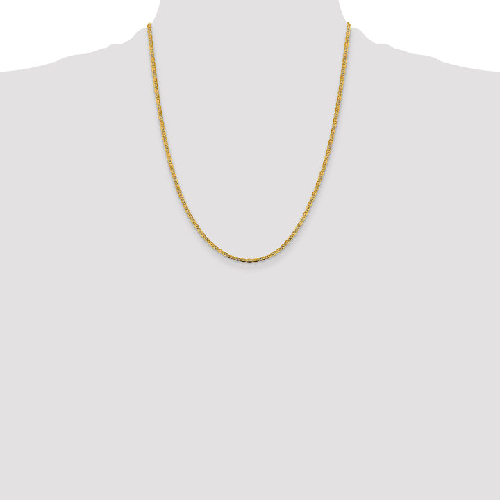 14k 2.75mm Tri-color Gold PavÃ© Valentino Chain