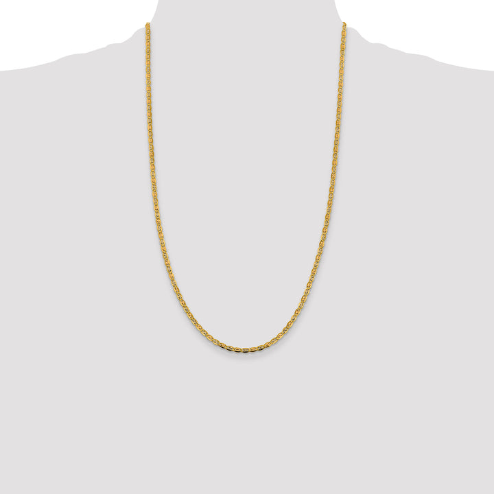 14k 2.75mm Tri-color Gold Pavé Valentino Chain