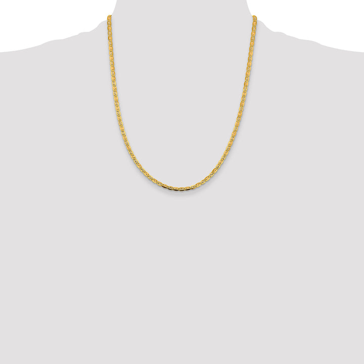 14k 3.8mm Tri-color Gold Pavé Valentino Chain
