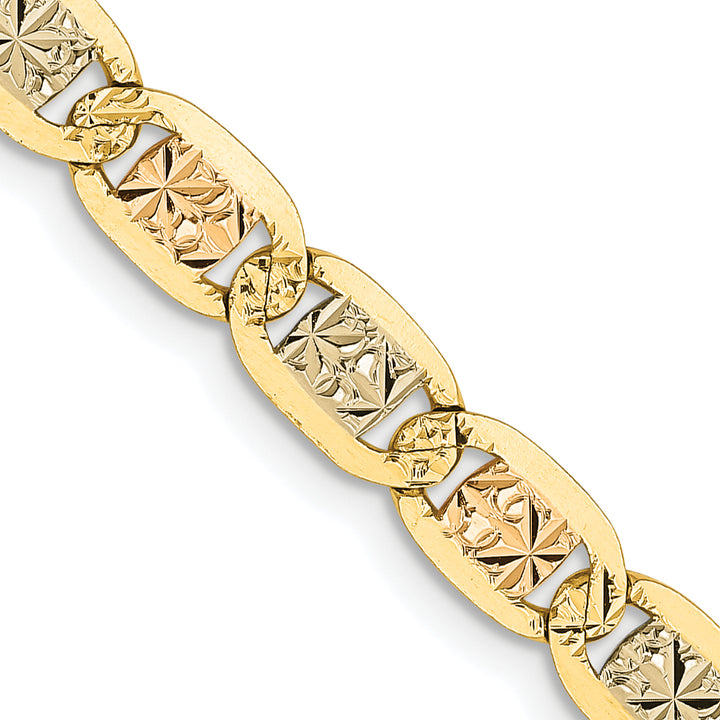 14k 4.65mm Tri-color Gold PavÃ© Valentino Chain
