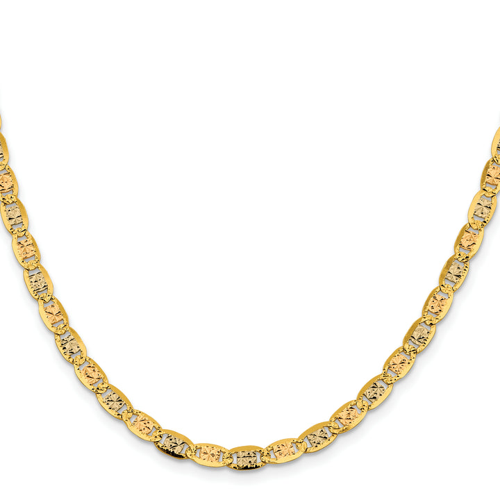 14k 4.65mm Tri-color Gold PavÃ© Valentino Chain