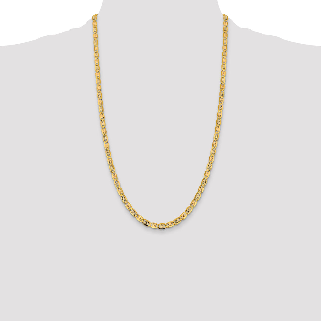 14k 4.65mm Tri-color Gold PavÃ© Valentino Chain