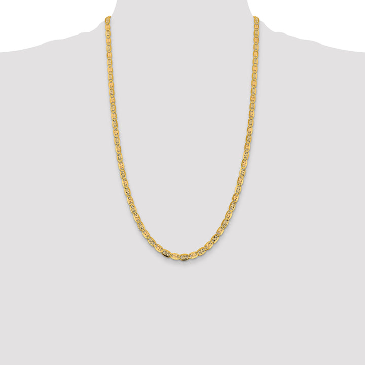 14k 4.65mm Tri-color Gold PavÃ© Valentino Chain
