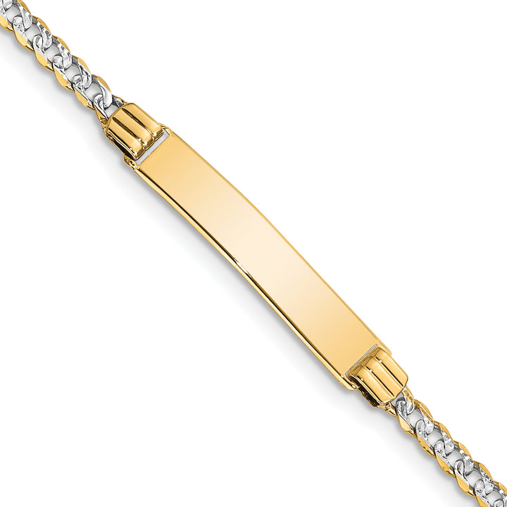 14k with Rhodium PavÃ© Curb ID Bracelet