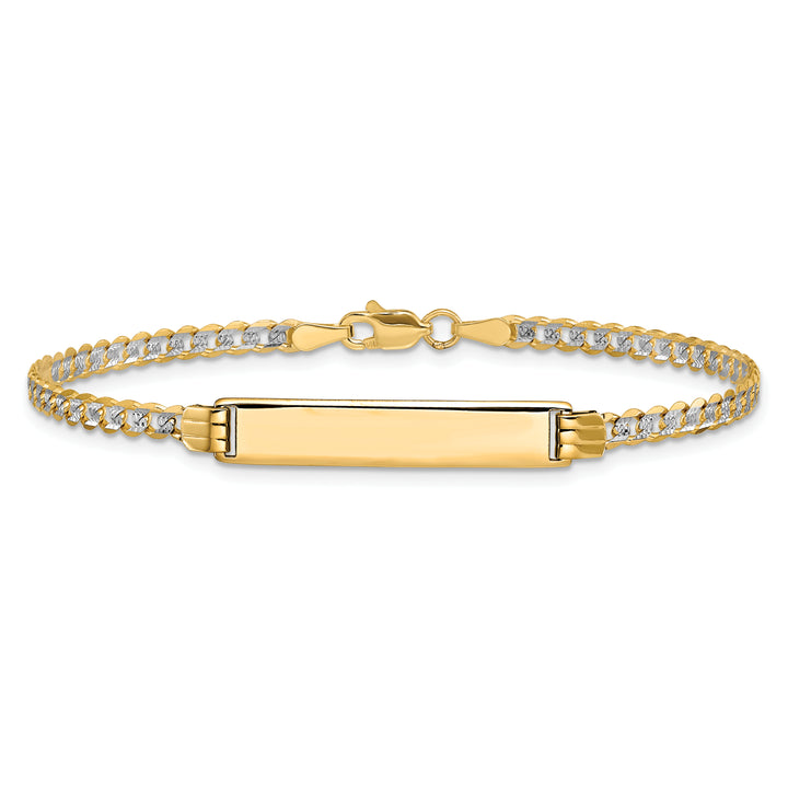 14k with Rhodium PavÃ© Curb ID Bracelet
