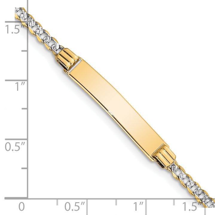14k with Rhodium PavÃ© Curb ID Bracelet