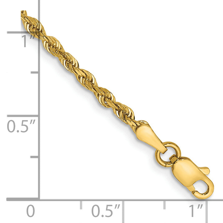 14k 2.25mm D/C Quadruple Rope Chain Anklet