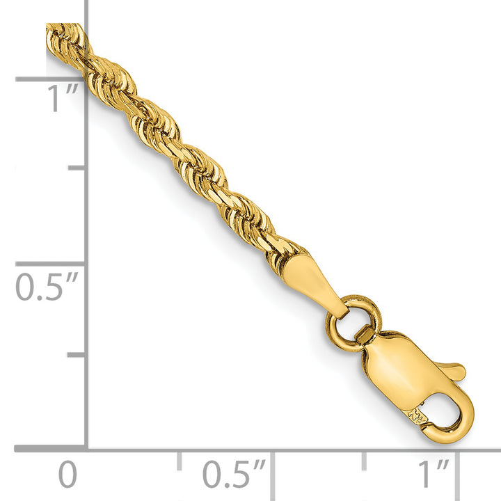 14k 2.75mm D/C Quadruple Rope Chain Anklet