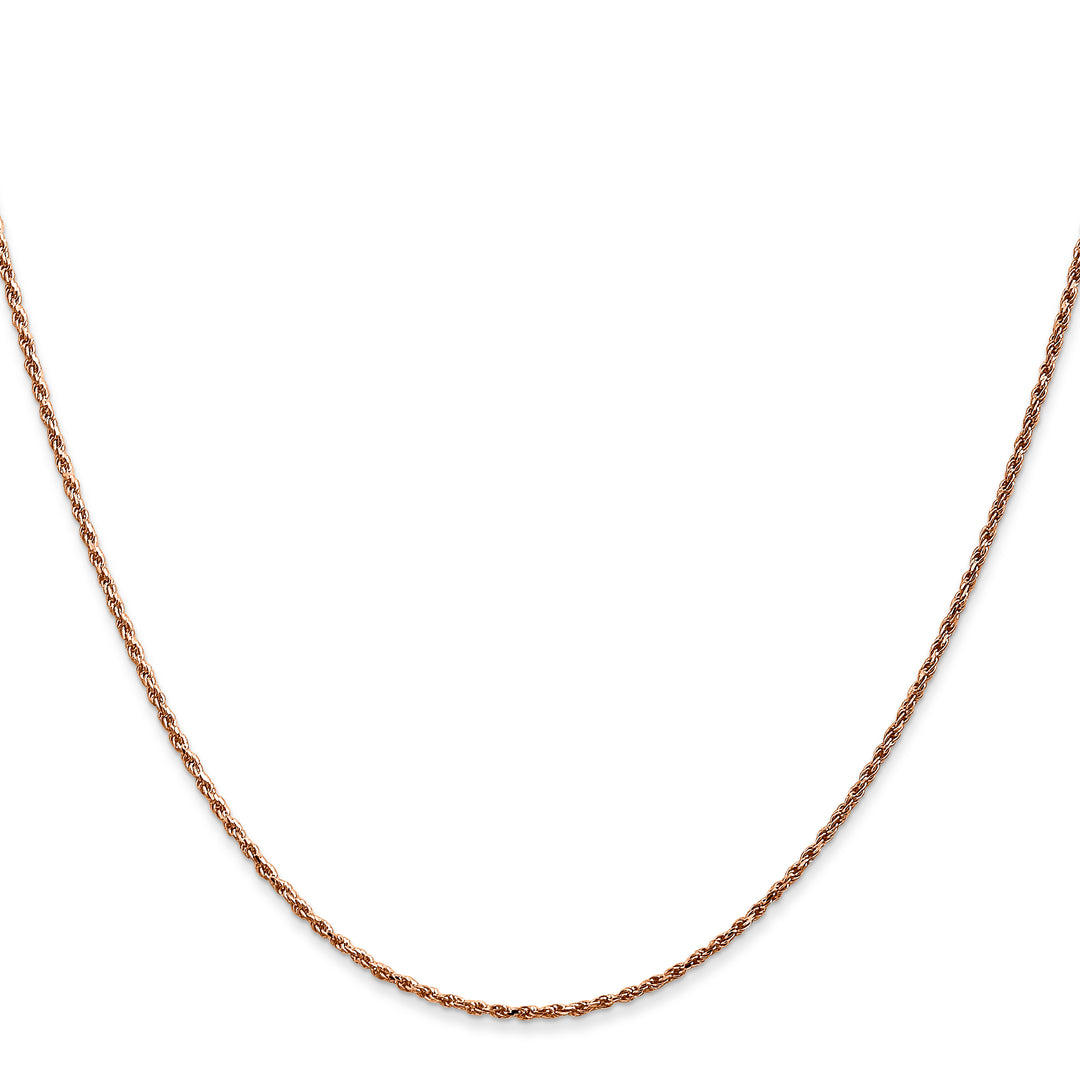 14k Rose Gold 1mm D/C Machine-made Rope Chain
