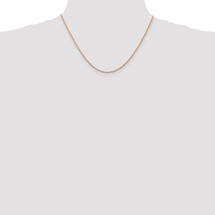 14k Rose Gold 1.5mm D/C Machine-made Rope Chain