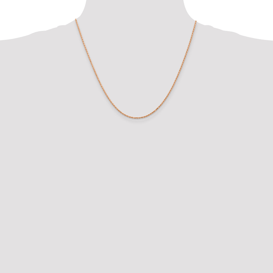 14k Rose Gold 1.5mm D/C Machine-made Rope Chain