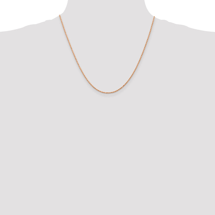 14k Rose Gold 1.5mm D/C Machine-made Rope Chain