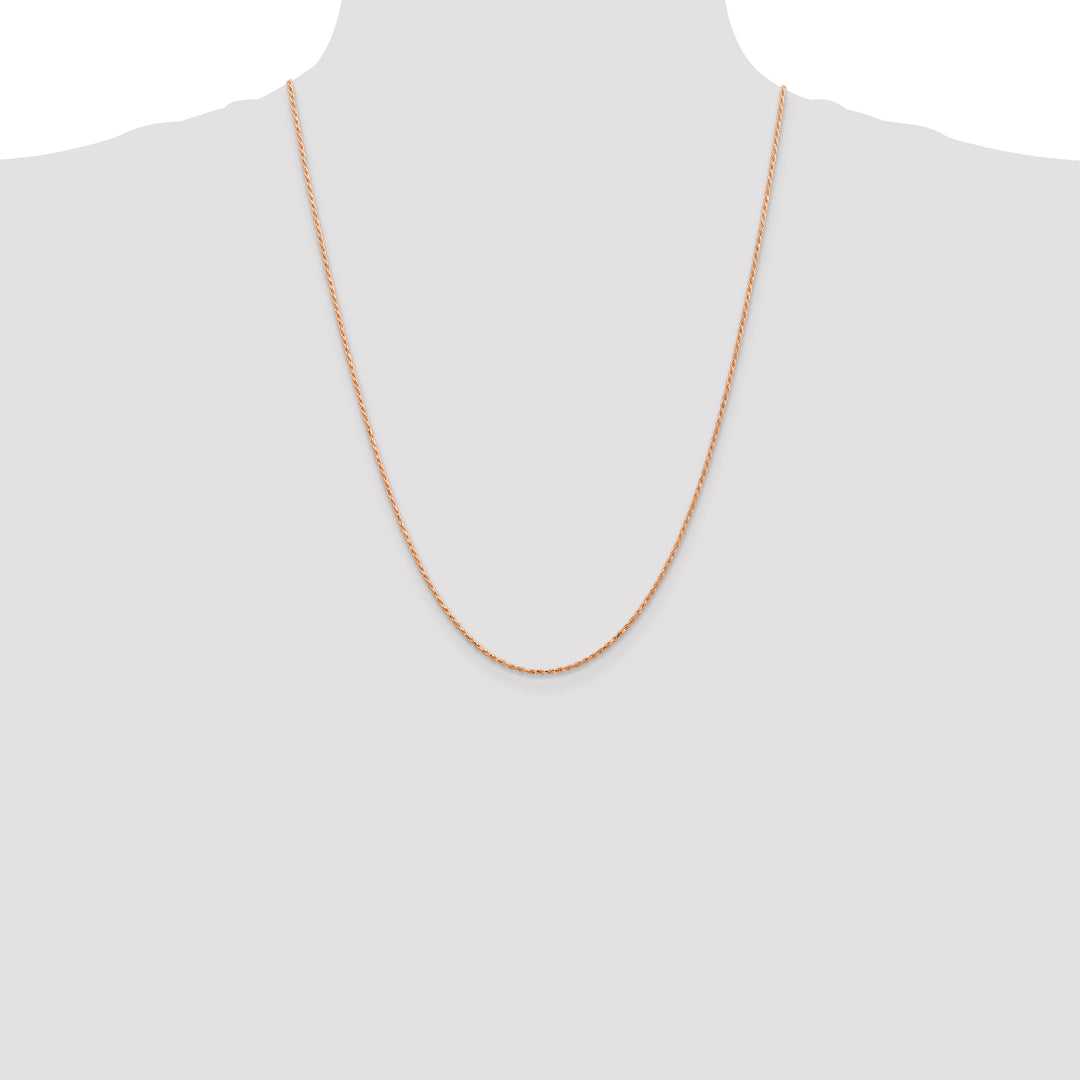 14k Rose Gold 1.5mm D/C Machine-made Rope Chain