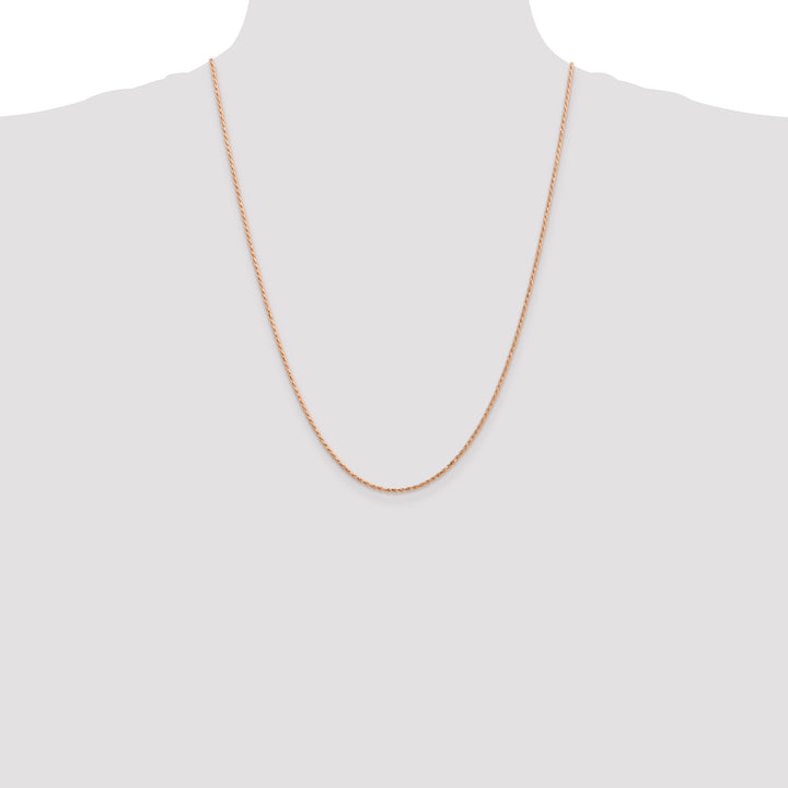 14k Rose Gold 1.5mm D/C Machine-made Rope Chain