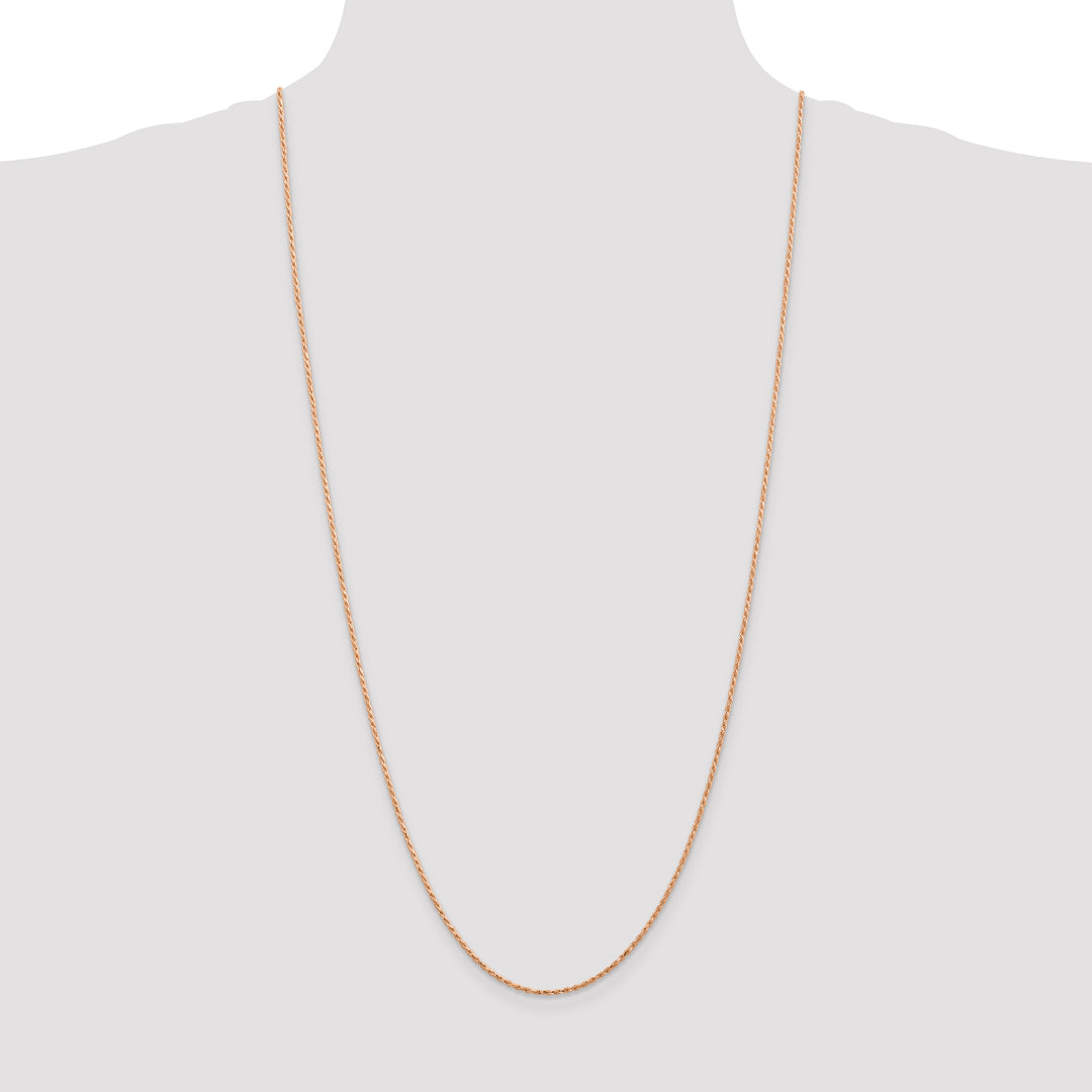 14k Rose Gold 1.5mm D/C Machine-made Rope Chain