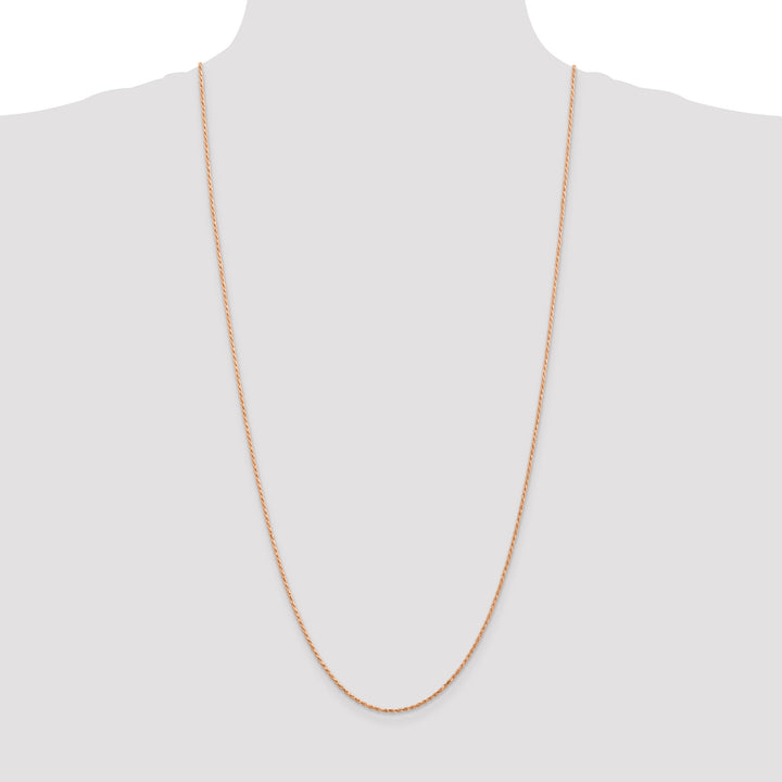 14k Rose Gold 1.5mm D/C Machine-made Rope Chain