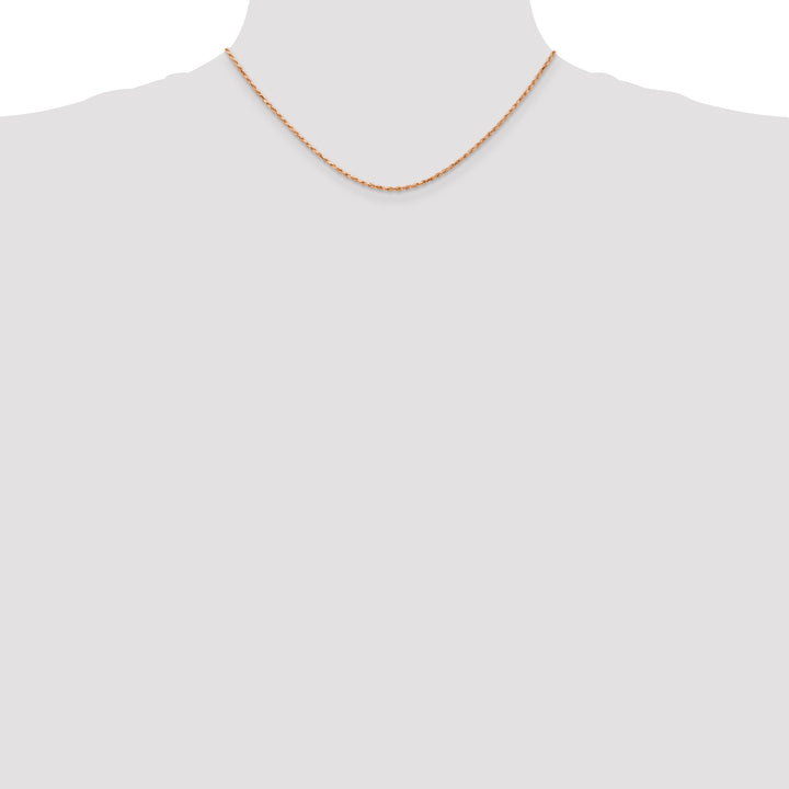 14k Rose Gold 1.8mm D/C Machine-made Rope Chain