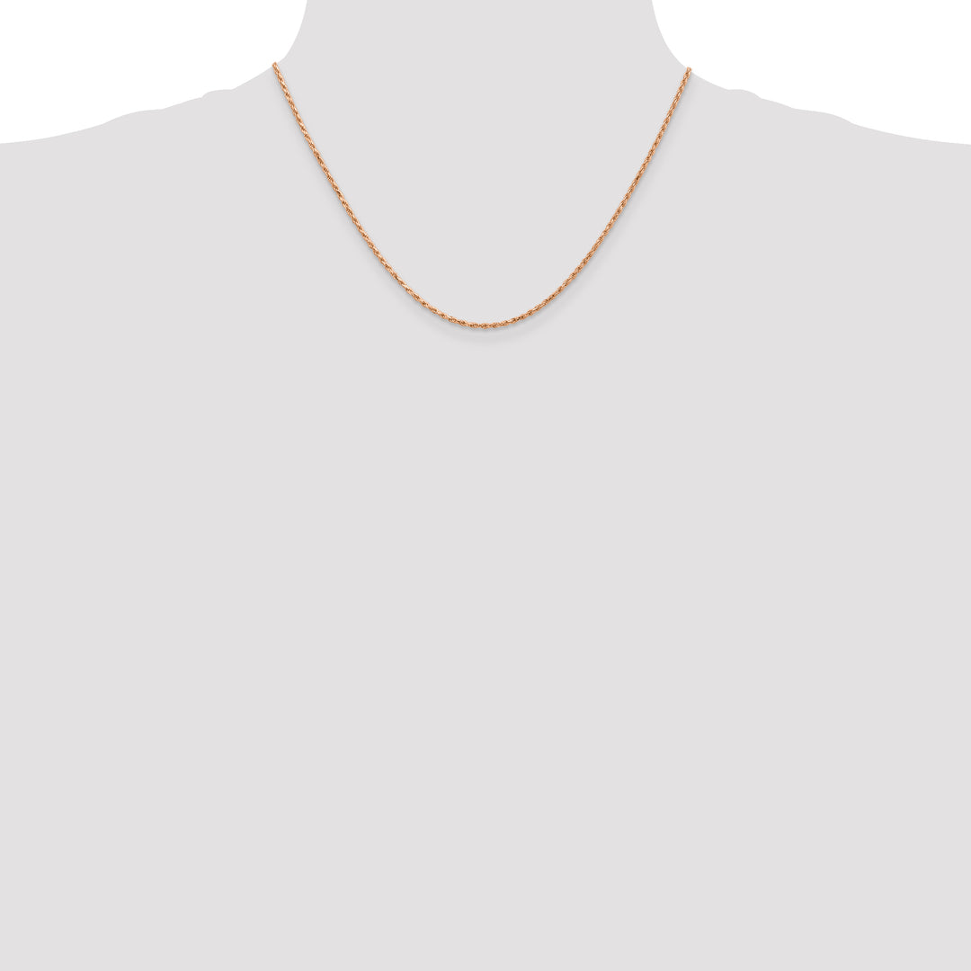 14k Rose Gold 1.8mm D/C Machine-made Rope Chain