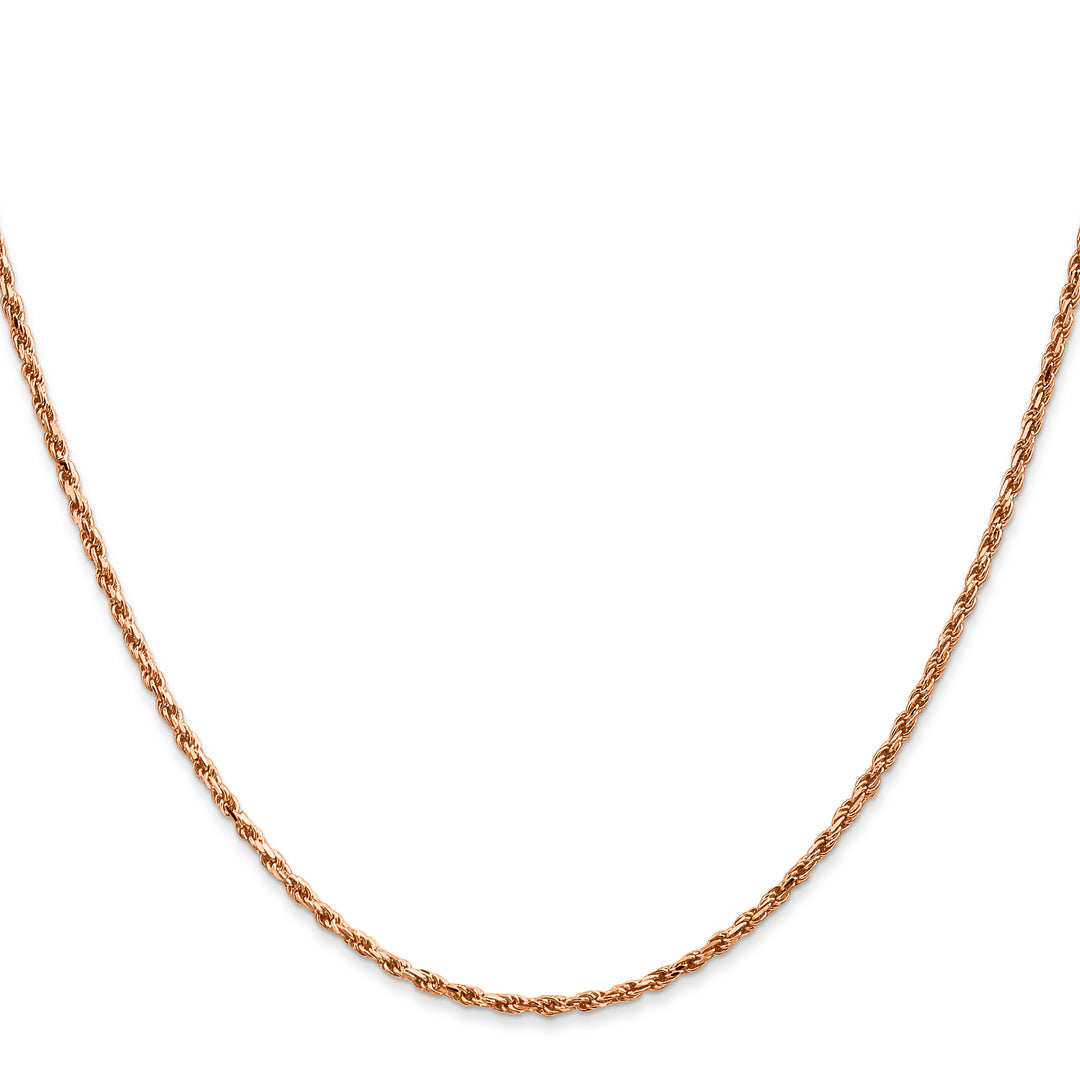 14k Rose Gold 1.8mm D/C Machine-made Rope Chain