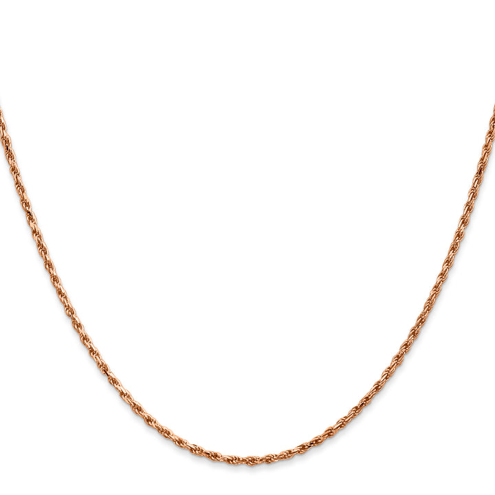 14k Rose Gold 1.8mm D/C Machine-made Rope Chain