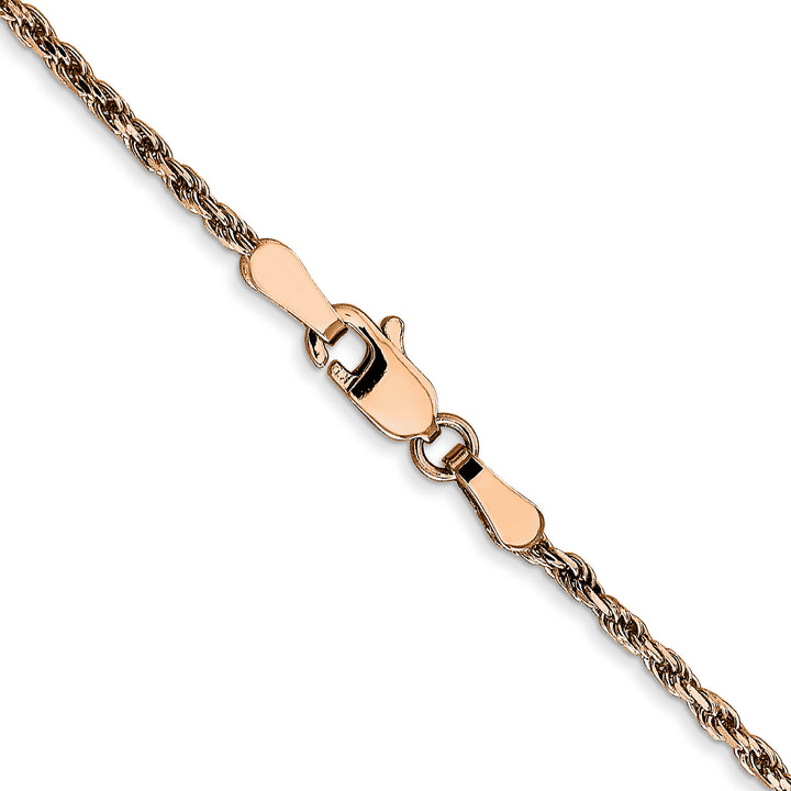 14k Rose Gold 1.8mm D/C Machine-made Rope Chain