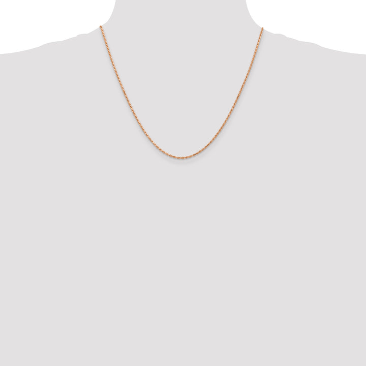 14k Rose Gold 1.8mm D/C Machine-made Rope Chain