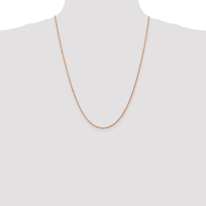 14k Rose Gold 1.8mm D/C Machine-made Rope Chain