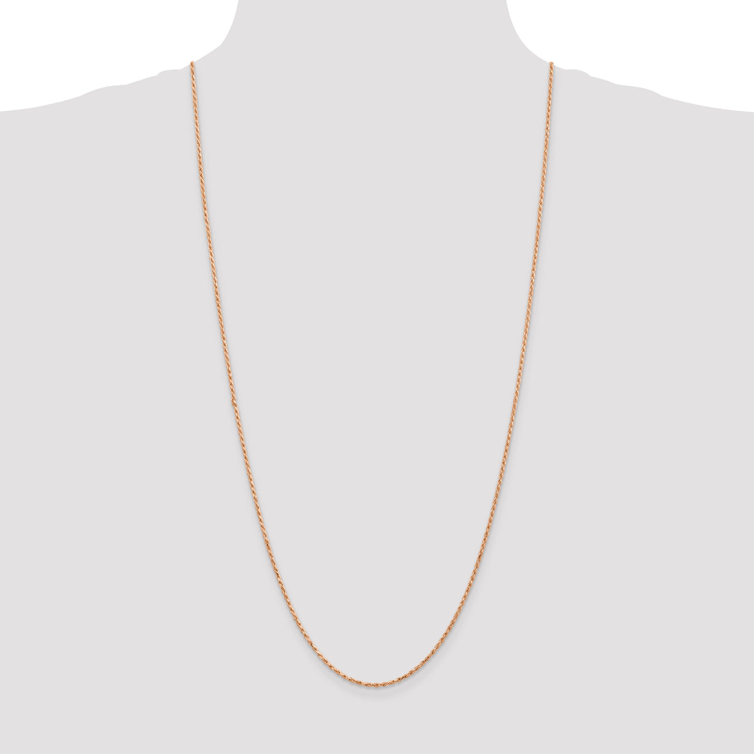 14k Rose Gold 1.8mm D/C Machine-made Rope Chain