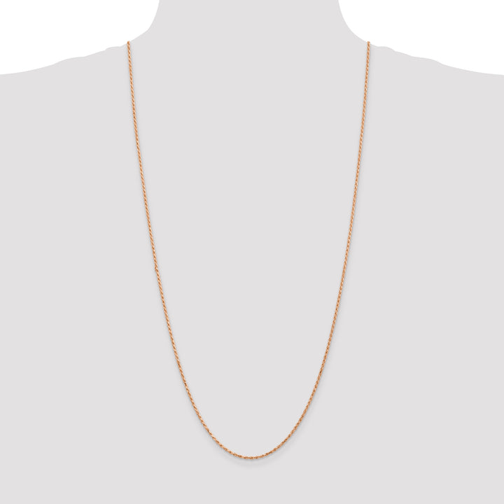 14k Rose Gold 1.8mm D/C Machine-made Rope Chain