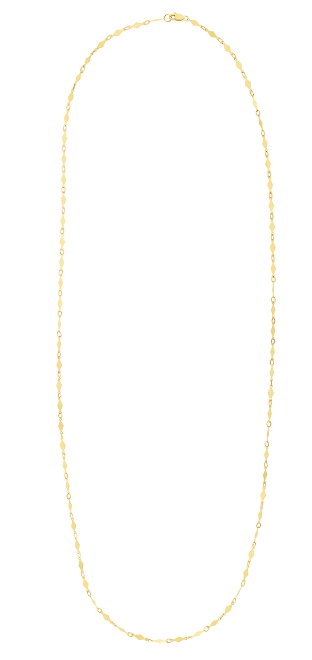 14K Gold Diamond Shape Mirror Chain