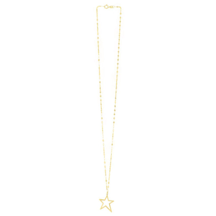14K Open Star Necklace
