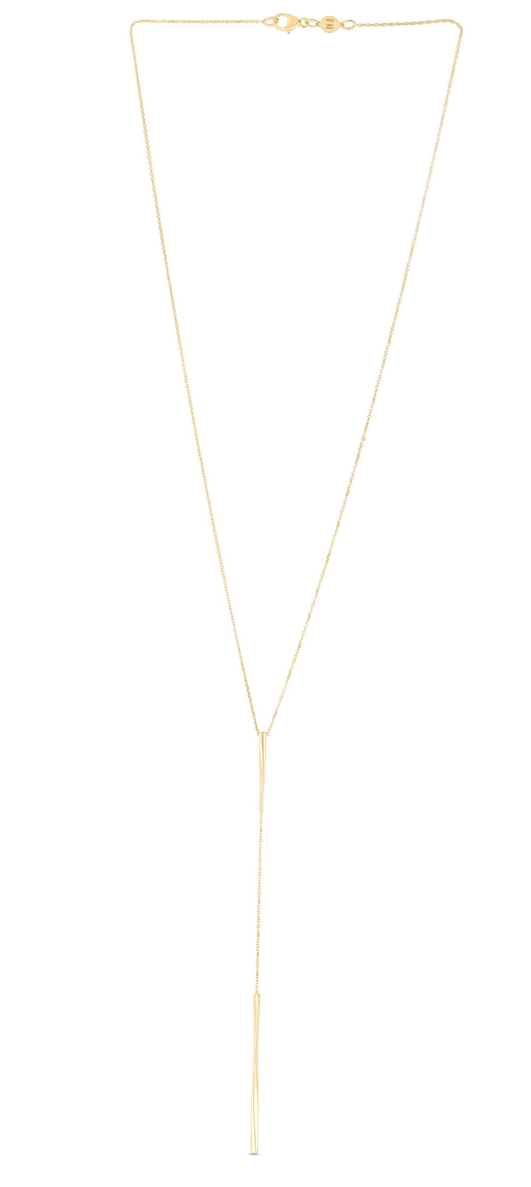 14K Scultural Twist Y Necklace