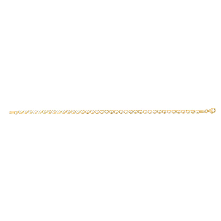 14K Gold Heart Link Bracelet