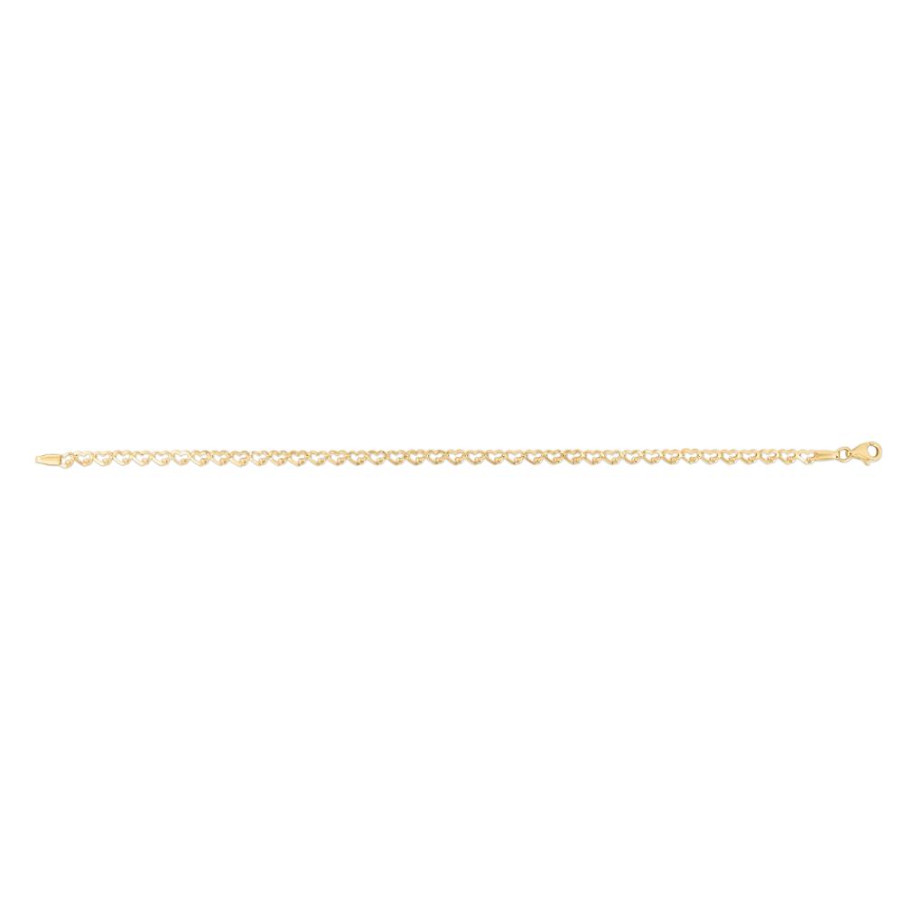 14K Gold Heart Link Bracelet