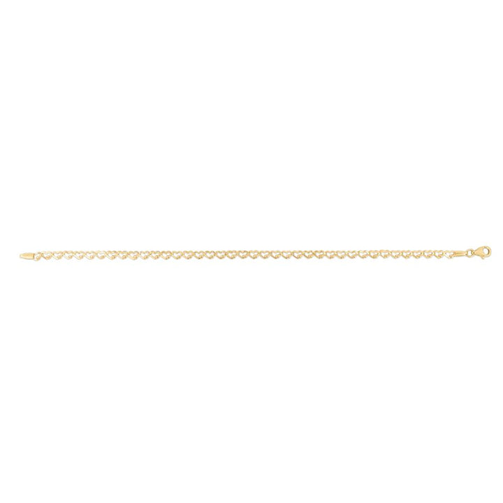 14K Gold Heart Link Bracelet