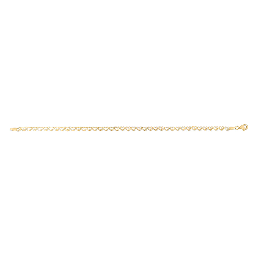 14K Gold Heart Link Necklace
