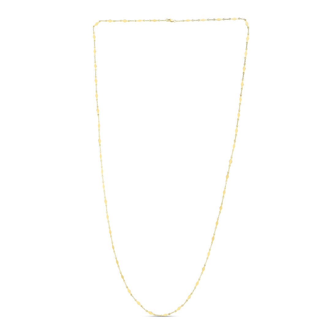 14K Gold Diamond Mirror Chain Necklace